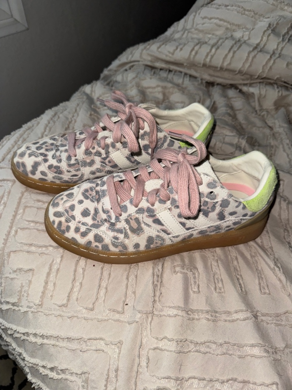 Coolway Goal Light Animal Leopard Pink Lace Up Streetwear Low Profile Sneakers 7